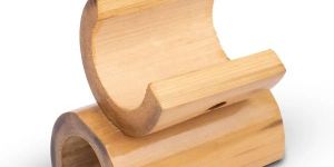 Bamboo Half Moon Phone Stand
