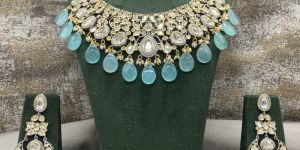 Two Toned Plated Pure Brass Real Kundan Necklace Set