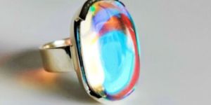 Angel Aura Quartz Gemstone Ring
