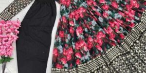 Heavy Faux Georgette Flower Digital Print Fancy Gown