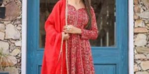 Traditional Fox Georgette Print Gown