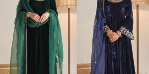 Viscose Velvet Sequence Work Embroiders Palazzo Suit Set