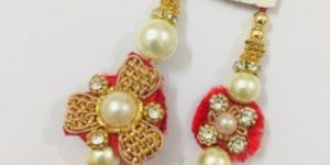 Golden Bhaiya Bhabhi Stone Rakhi