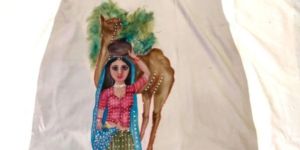 White Cotton Hand Painted Kurti