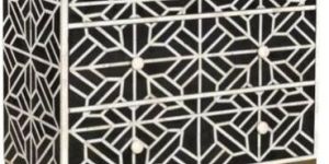 Stylish Hexagon Bone Inlay Chest Drawers