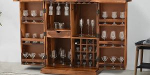 Wooden Expandable Bar Cabinet