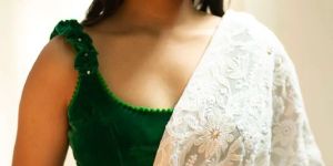 Velvet U Neck Strappy Blouse