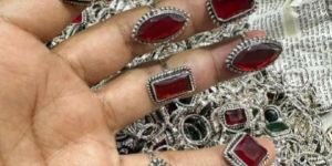 Red Gemstone Silver Ring