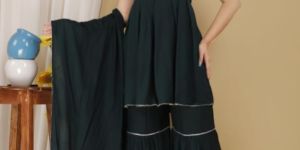 Plain Embroidery Sharara Set