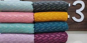 Poly Silk Schiffli Embroidery Fabric