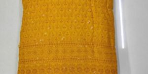 Rayon Chand Sequence Chikan Fabric