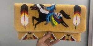 Horse Beaded Clutch