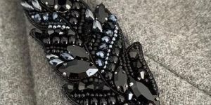 Leaf Beaded Brooch Pin