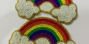 Rainbow Beaded Coasters