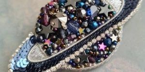 Saturn Beaded Brooch Pin