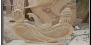 Teakwood Sandstone Ganesha Statue