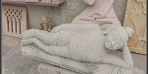 White Sandstone Buddha Sculpture