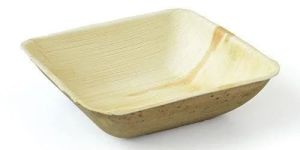 6 Inch Square Areca Palm Leaf Bowl