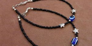 Handcrafted Adjustable Celestial Starfish Evil Eye Anklets