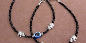 Handcrafted Adjustable Elephant Evil Eye Anklets