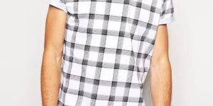 Mens Check Printed T-Shirt