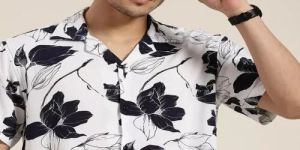 Mens Cuban Collar Shirt