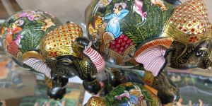 Wooden Painted Elephant