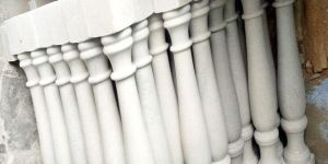 White Glossy Marble Pillars