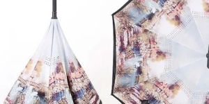 Reverse Printed Three Fold Umbrella