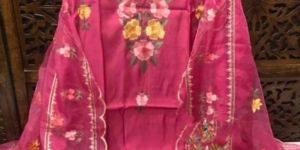 Muslin Embroidered Designer Suit