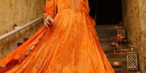 Printed Chiffon Anarkali Kurti Set