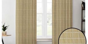 Yellow Checked Window Curtain