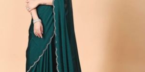 Satin Chiffon Zarkan Border Work Saree