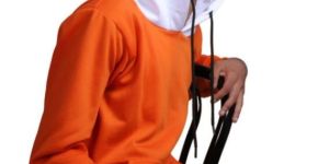 Mens Orange & White Stylish Hoodie