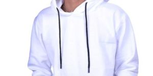 Mens White Stylish Hoodie