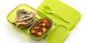 Slim Compartment Lunch Box, Bpa Free Plastic, 590ML Multicolor