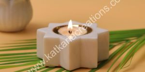 Marble Tea Ight Holder Zig Zag Corners