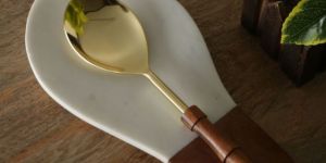 Spoon Shaped Platter with Wooden Handle
