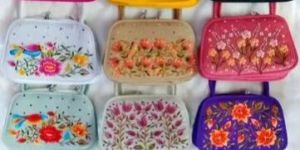 Embroidered Three Zip Hand Bag