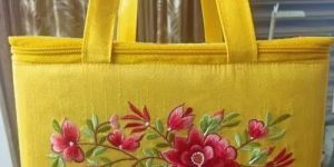Yellow Embroidered Hand Bag