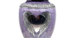 Purple Round Cremation Urn