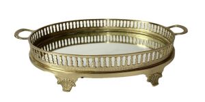Brass Mirror Tray with Handle