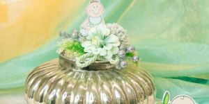 Silver Coloured Pumpkin Shaped Glass Bowl