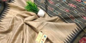 Ikkat Pallu Tussar Silk Sarees