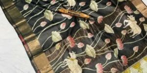 Pichwai Tussar Silk Sarees Hand Painted