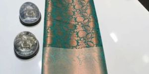 Printed Green Banarasi Soft Silk Saree