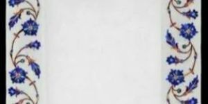 White Marble Inlay Photo Frame