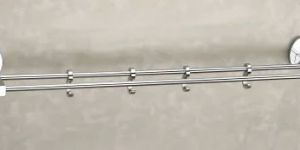 Saffron SS 304 Twin Towel Rod with Hook