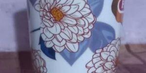 Floral Printed Brass Glass