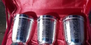 Silver Plated Brass Glass Set